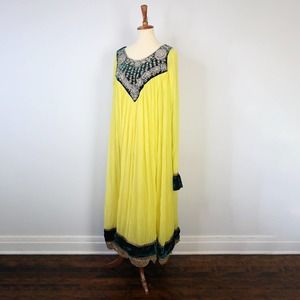 Green layered chiffon and rhinestone dress Small